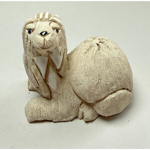Artesania Rinconada Baby Camel #91 Llama Alpaca Figurine Uruguay White Clay